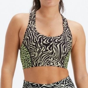 FABLETICS ON-THE-GO MEDIUM IMPACT SPORTS BRA ANIMAL PRINT